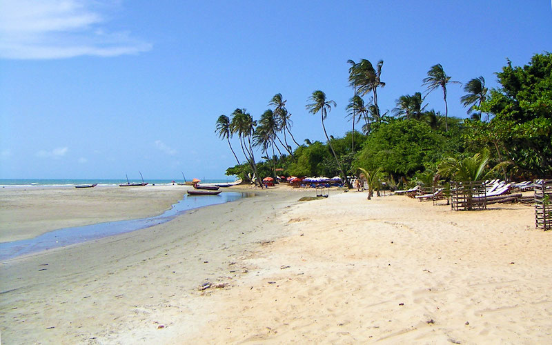 Praia de Jericoacoara perto de Fortaleza